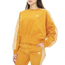 Adidas-Womens Adicolor Classics Corded Orange Crew-Neck Sweatshirt-H37847