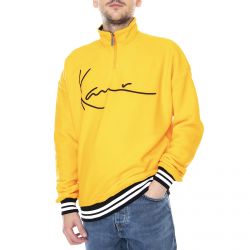 Karl Kani-Mens Signature Fleece Troyer Orange / Black High-Neck Sweatshirt-KRCKKMQ32049ORG