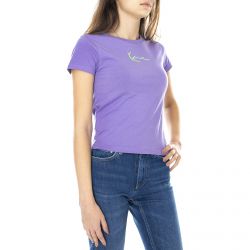 Karl Kani-Womens Small Signature Lilac T-Shirt-KRCKKWQ32007LIL