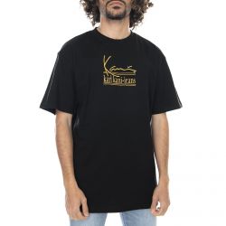 Karl Kani-Mens Signature KKJ T-Shirt - Black - Maglietta Girocollo Uomo Nera-KRCKKMQ12165BLK