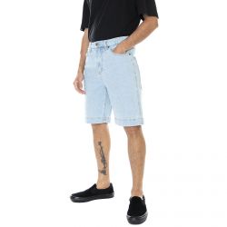 Karl Kani-Mens Og Rinse Denim Jeans Shorts - Light Blue - Bermuda Denim Jeans Uomo Blu-KRCKKMQ12112LBLU