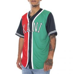 Karl Kani-College Block Baseball Red / Geern / Navy Short-Sleeve Shirt-KRCKKMQ12148RED