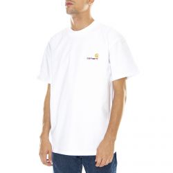 CARHARTT WIP-M' S/S American Script T-Shirt White - Maglietta Girocollo Uomo Bianca-I029956.02.XX.03