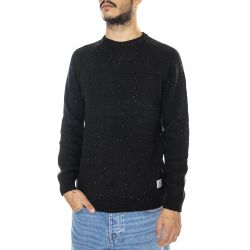 CARHARTT WIP-Mens Anglistic Speckled Black Sweater-I010977.0JE.XX.03