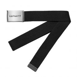 CARHARTT WIP-Clip Belt Chrome Black - Cintura Nera-I019176.89.XX.06