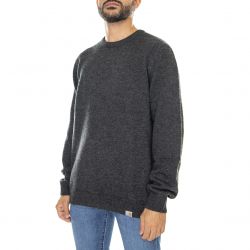 CARHARTT WIP-Allen Sweater Black Heather - Maglione Girocollo Uomo Grigio-I024888-BTXX
