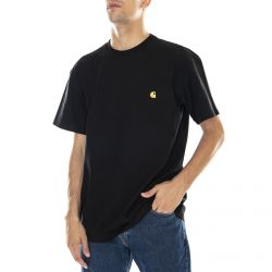 CARHARTT WIP-S/S Chase T-Shirt Black / Gold - Maglietta Girocollo Uomo Nera-I026391.00F.XX.03