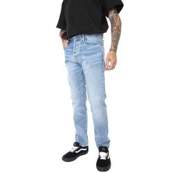 CARHARTT-Klondike Pant Blue Light Used Wash - Pantaloni Denim Jeans Uomo Blu-I029207-01WI