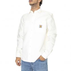 CARHARTT WIP-L/S Clink Shirt Wax rigid - Camicia Uomo Bianca-I029827-D601