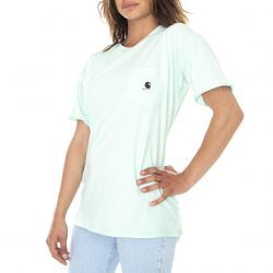 CARHARTT WIP-W' S/S Pocket T-Shirt Pale Spearmint - Maglietta Girocollo Donna Verde-I029070-58