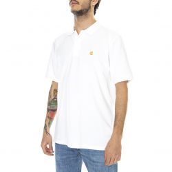 CARHARTT WIP-Mens S/S Chase Pique Polo Thyme / Gold Polo Shirt-I023807-00RXX