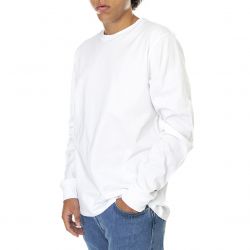 CARHARTT-L/S Base T-Shirt White / Black - Maglietta Girocollo Maniche Lunghe Uomo Bianca-I026265-00AXX