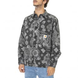 CARHARTT WIP-L/S Verse Shirt Verse Print, Black heavy stone wash - Camicia Uomo Multicolore-I030766-0Y160