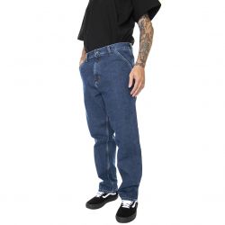 CARHARTT-Single Knee Pant Blue Stone Washed - Pantaloni Denim Jeans Uomo Blu-I031245-0106