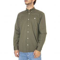 CARHARTT WIP-L/S Madison Shirt Seaweed / Wax - Camicia Uomo Verde-I023339-0Y5XX