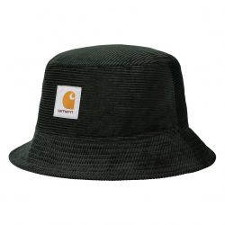 CARHARTT WIP-Cord Bucket Hat Dark Cedar - Cappellino da Pescatore in Velluto Verde-I028162-0WEXX
