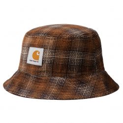 CARHARTT-Cord Bucket Hat Wiley Check, Hamilton Brown - Cappellino da Pescatore in Velluto Multicolore-I028162-16UXX