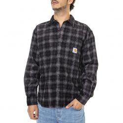 CARHARTT WIP-L/S Flint Shirt Wiley Check, Dark Plum rinsed - Camicia Uomo Viola Multicolore-I029442-16T02