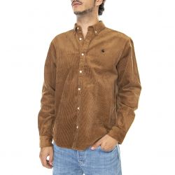 CARHARTT WIP-L/S Madison Cord Shirt Hamilton Brown / Black-I029958-08WXX