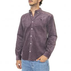 CARHARTT WIP-L/S Madison Cord Shirt Misty Thistle / Black - Camicia in Velluto Uomo Viola-I029958-12MXX