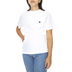 CARHARTT-W' S/S Pocket T-Shirt White - Maglietta Girocollo Donna Bianca-I030793-02XX