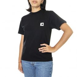 CARHARTT WIP-W' S/S Pocket T-Shirt Black - Maglietta Girocollo Donna Nera-I030793-89XX
