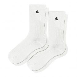 CARHARTT-Madison Pack Socks White / Black + White / Black - Set da Due Paia di Calzini Bianchi-I030923-1A6XX