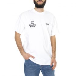 CARHARTT WIP-S/S Letterman T-Shirt White / Black - Maglietta Girocollo Uomo Bianca-I031010-00AXX