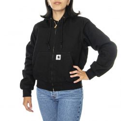 CARHARTT-W' Active Jacket Black Rinsed - Giacca con Cappuccio Donna Nera-I031170-8902