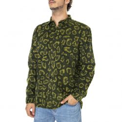 Edwin-Carter Shirt LS Green Hyo Aop - Camicia Uomo Verde Multicolore-I031064.1AX.67.-1AX.67