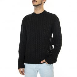 Edwin-Twisted Crew Neck Sweater Black - Maglione Girocollo Uomo Nero-I031152.89.67.-89.67