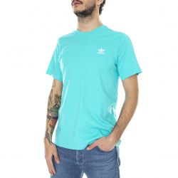 Adidas-Mens Trifoil Essentials Semi Mint Rush Crew-Neck T-Shirt-HE9443