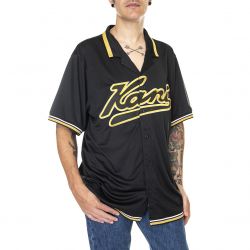 Karl Kani-Mens KK Varsity Baseball Black Short-Sleeve Shirts-KM213-057-1