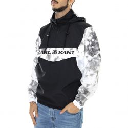 Karl Kani-Mens Retro Block Black / White / Pixelprint Hooded Winter Jacket-KRCKM213-035-1