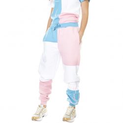 Karl Kani-Womens Signature Block White / Pink / Blue Multicolored Pants-KRCKW213-086-2