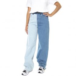 Karl Kani-Og Block Denim Wide Leg Pants Blue - Pantaloni Denim Jeans Donna Blu-KRCKW213-050-1