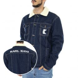 Karl Kani-Retro Rinsed - Giacca Invernale Uomo Denim Jeans Blu Scuro-KRCKU213-007-1