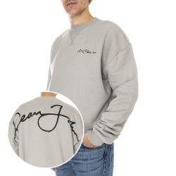 SEAN JOHN-Mens Script Logo Backprint Peached Crew 02 Grey Sweatshirt