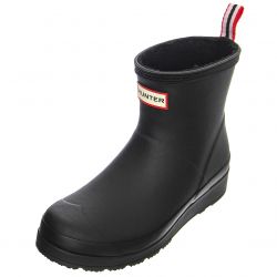 HUNTER-Play Short Sherpa Boot Black - Stivali Profilo alla Caviglia Donna Neri-HUSWFS2235RMA-BLK