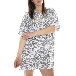 Motel Rocks-Womens Major T-Geo Maze White Dress-MRCMAJ TP13MAJ-GEO M