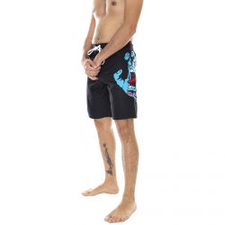 Santa Cruz-Mens Screaming Hand Black Swim Shorts-SCA-SHR-4123