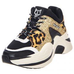 NAKED WOLFE-Track Shoes - Glitter / Gold / Black - Scarpe Profilo Basso Donna Glitter / Oro / Nere-NWSTRACK-GOLDGL