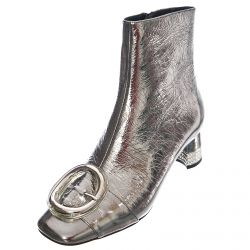 Jeffrey Campbell-Women Sumatra Pewter Leather Ankle Boots-91016A-C303-PWR