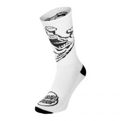 Santa Cruz-Screaming Hand Mono White Socks-SHMSW