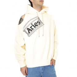 ARIES-Mens Shoulder Hole Alabaster Hooded Sweatshirt-FRAR20031-ALB