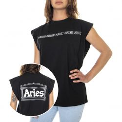 ARIES-Womens Zip Vest Black Tnaktop-FRAR40010-BLK