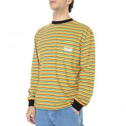 ARIES-Mens Striped Yellow / Multi Long-Sleeve T-Shirt-SRAR60021-YLW