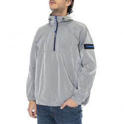 ARIES-Mens Windbreaker Grey Hooded Jacket-FRAR71100-GR