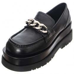 Jeffrey Campbell-Womens Recess-Pl Black / Sole Silver Chains Loafer Shoes-JCSJCD061301-BLKSIL