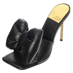 Jeffrey Campbell-Womens Bow-Down Black Gold Pu Sandals-JCSJC-932-1-5-BLA